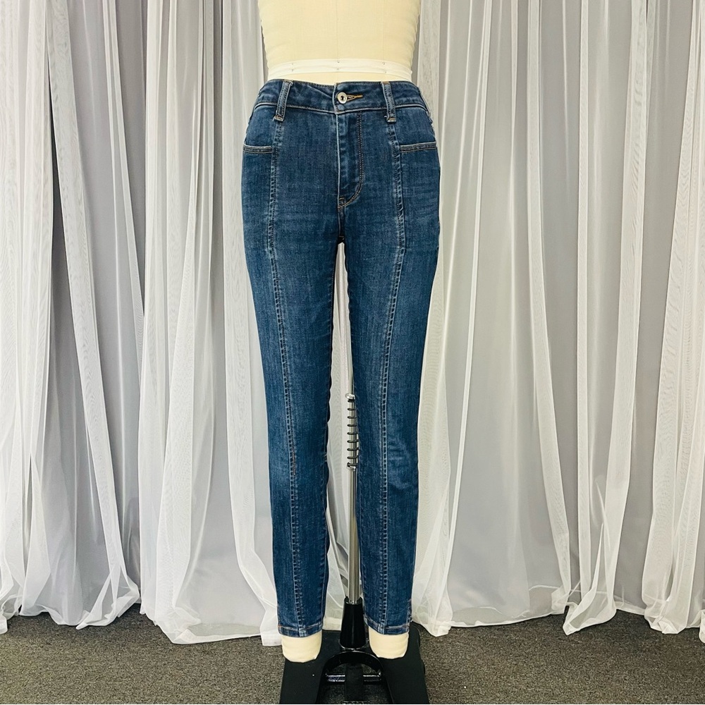 Pilcro Blue Skinny Jeans with Stretch High-Rise